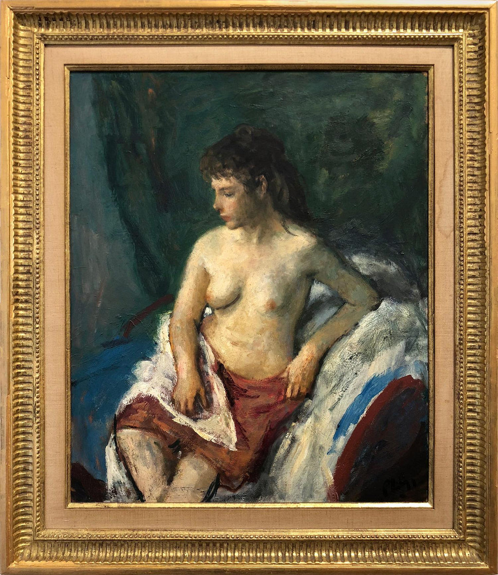 Post Impressionist Young Woman Pastel Painting Robert Philipp American Modernist