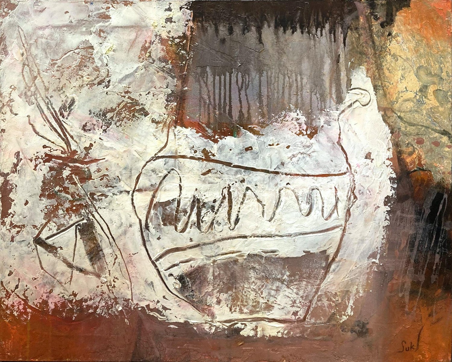 Mixed Media Painting Minnesota Woman Artist Figurative Abstract