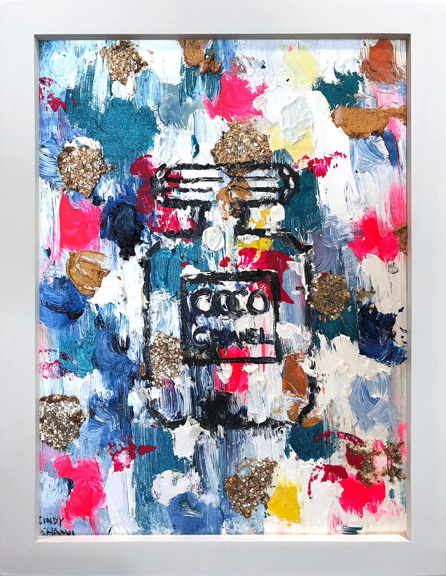 Abstract Oil Painting Gold Leaf Stars 1 of 2