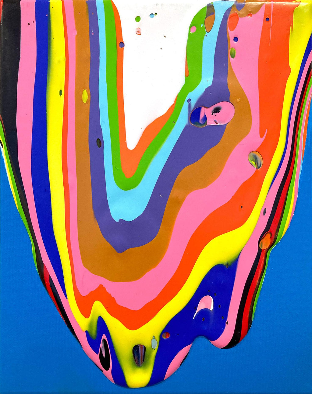 Chilean Liquid Abstraction Color Swirl Acrylic Polymer Eduardo Guelfenbein