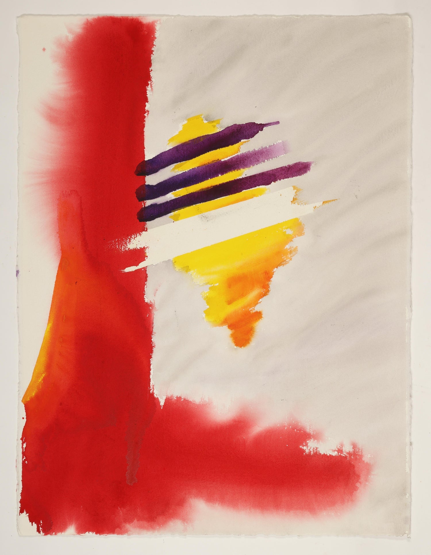 Modernist Abstract Expressionist Color Field Watercolor Painting Lamar Briggs