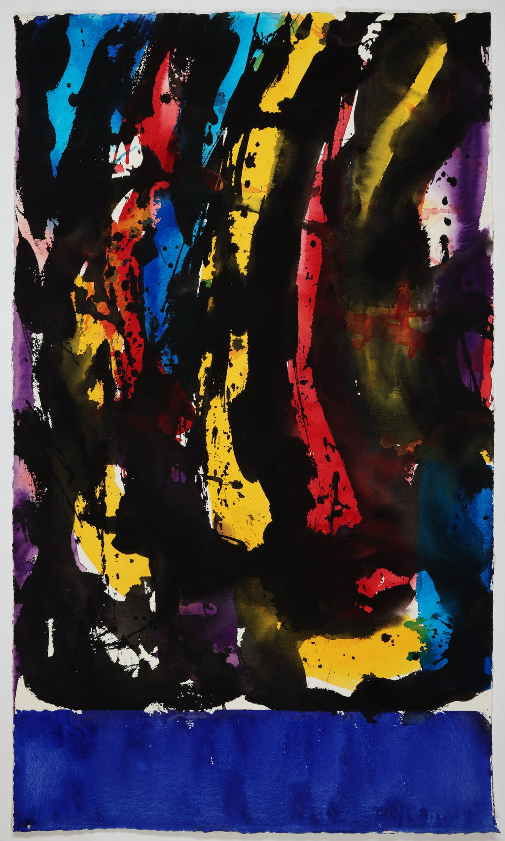 Abstract Expressionist Watercolor Fiery Sky