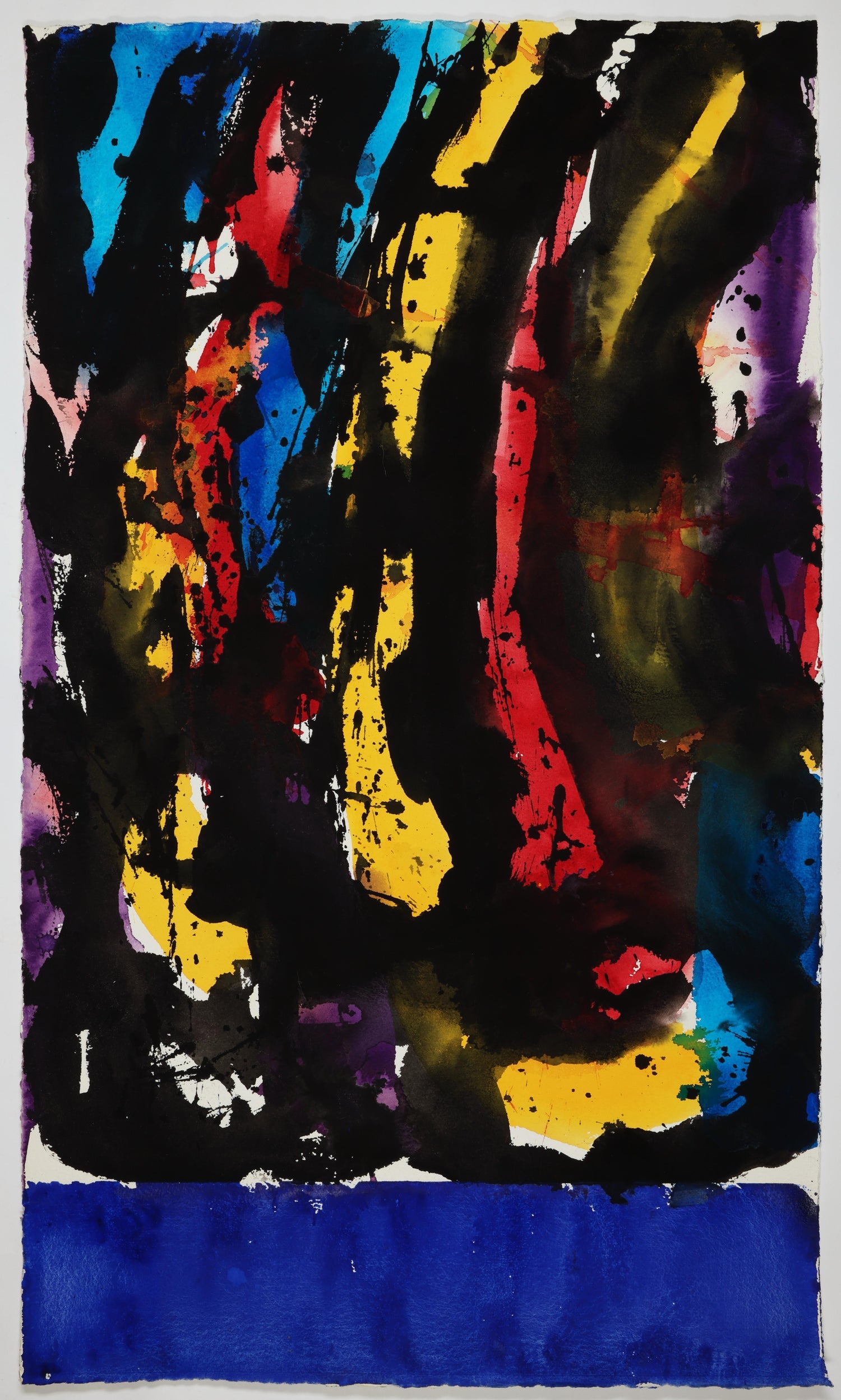 Abstract Expressionist Watercolor Fiery Sky