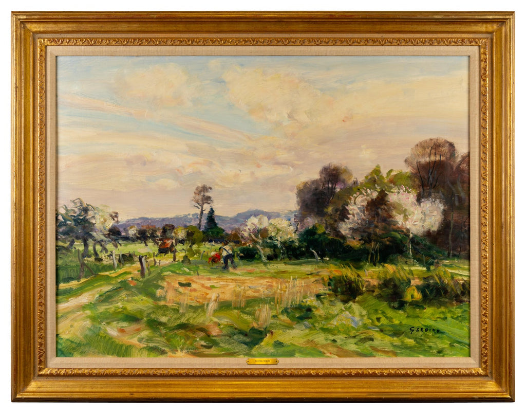 French Post Impressionist Oil Painting Bucolic Wooded Country Lane Gaston Sebire