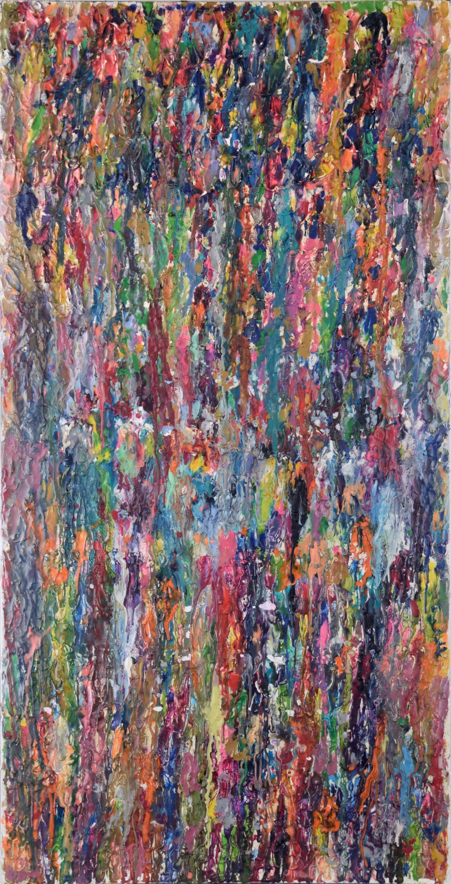 1978 Joy Walker Pattern & Decoration Color Field Abstract Op Art Painting