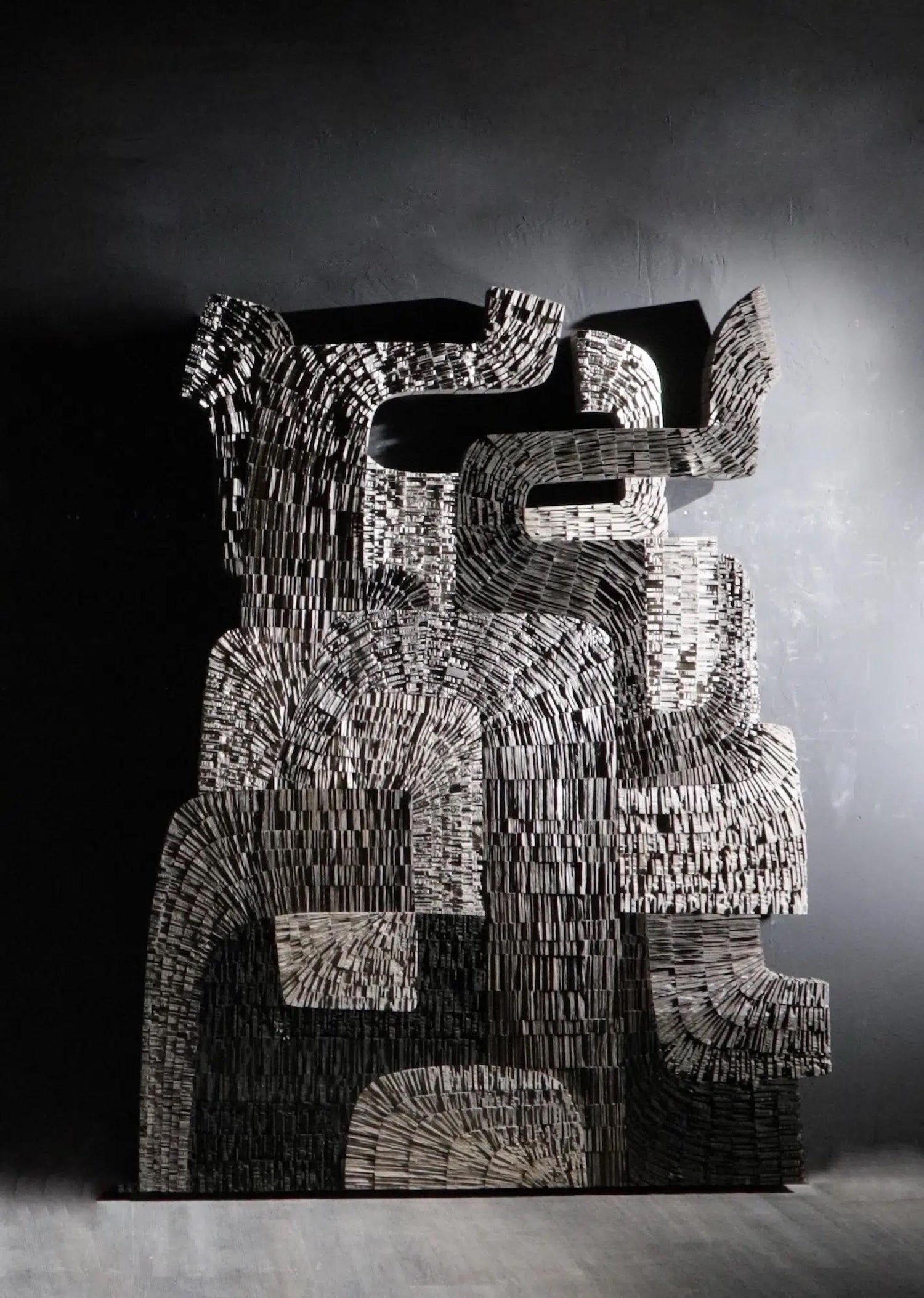 1970's Large Italian Pop Art Mario Ceroli Arte Povera Sculpture Collage in Wood