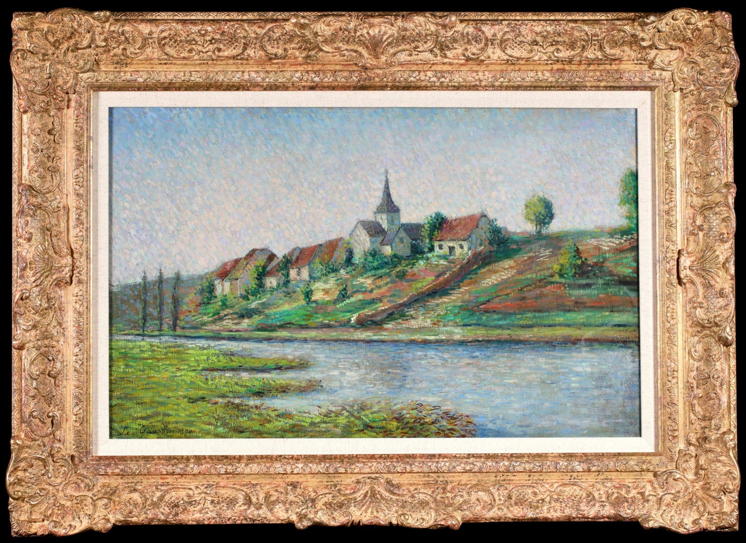 Large French Oil Painting Chateau Jacques Eitel