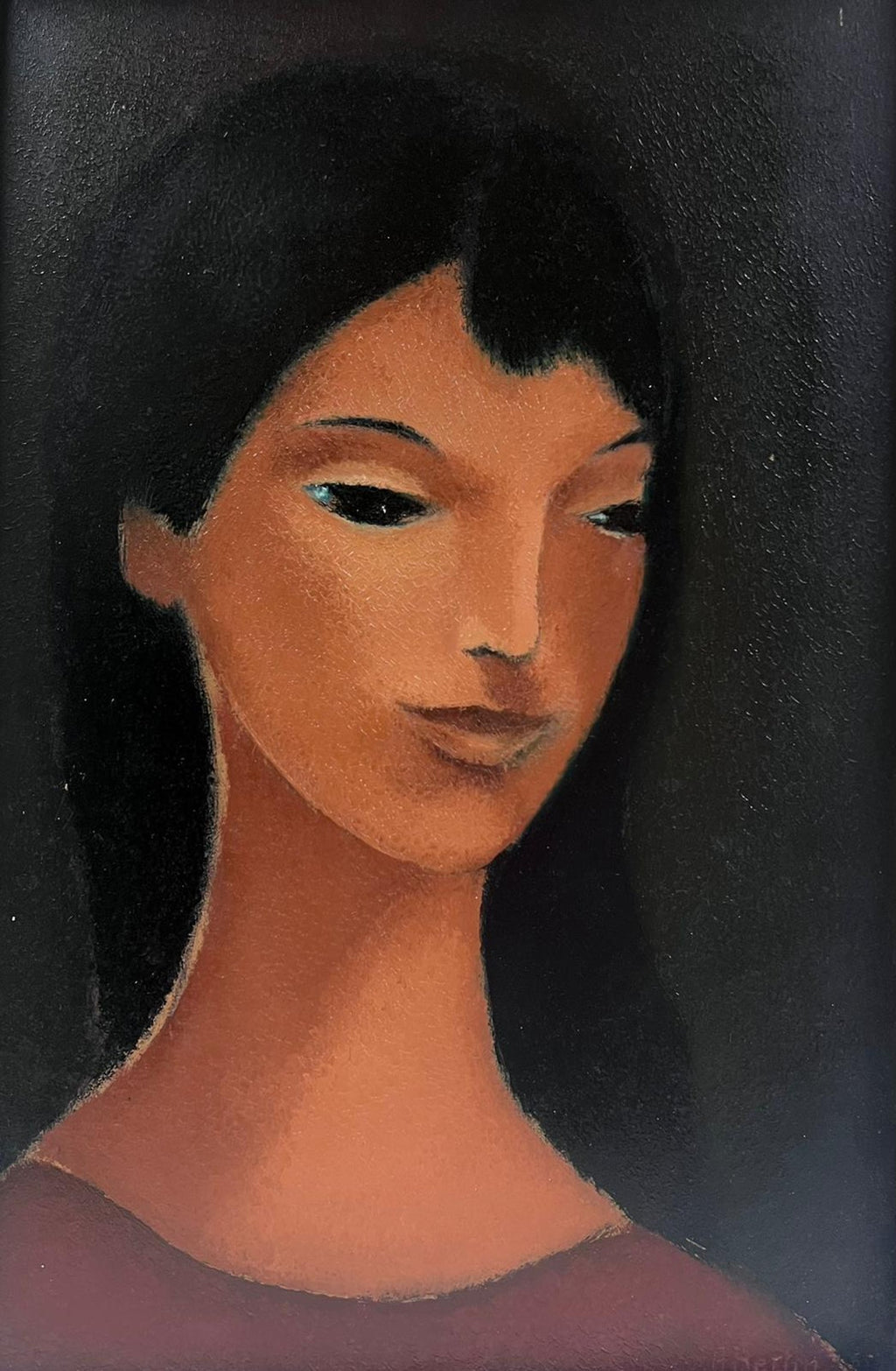Oil Painting Woman Portrait French Armenian Modernist Jean Jansem Ecole De Paris