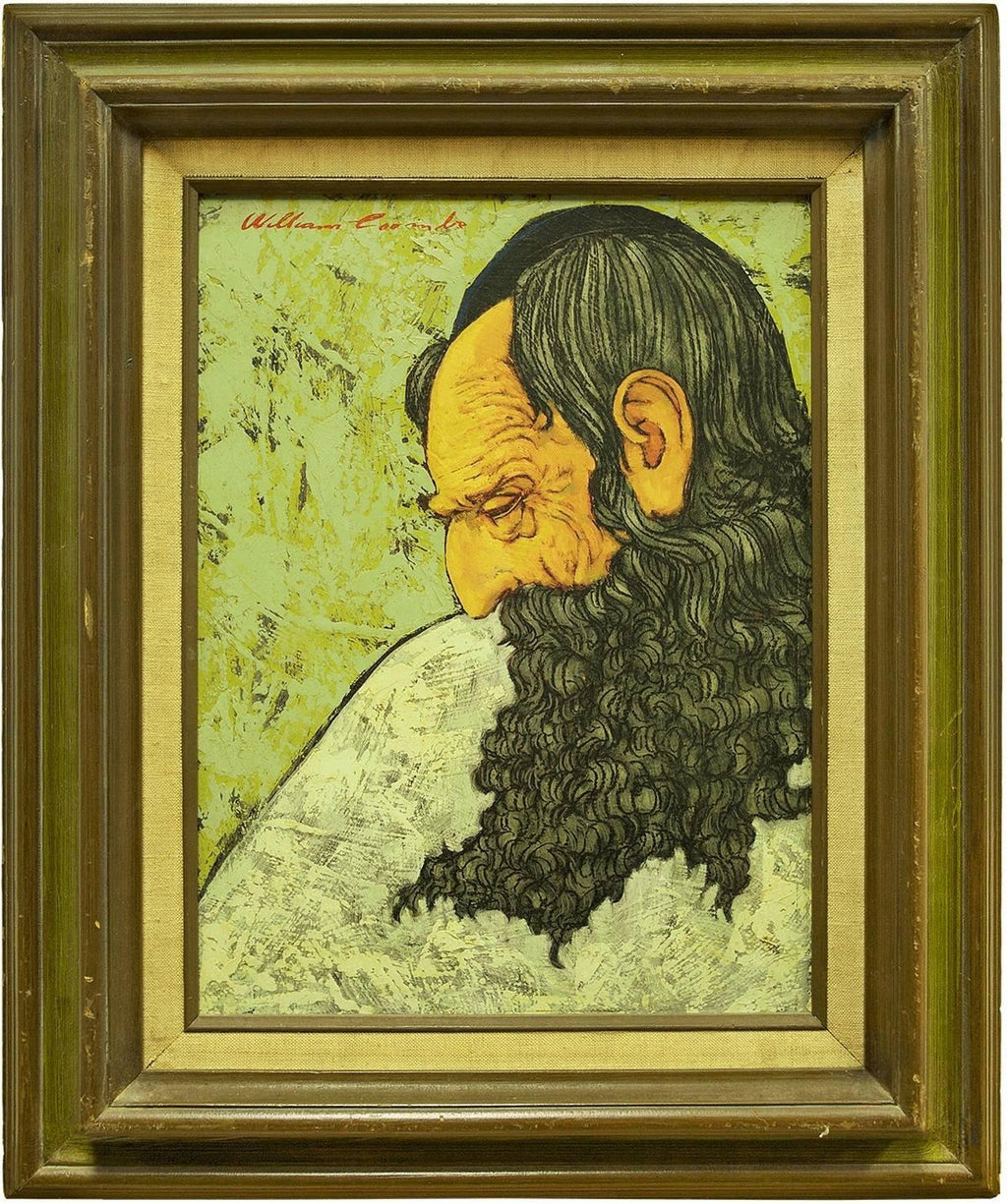 Oil Painting "The Rabbi" Sensitive Judaica Portrait by Italian American master