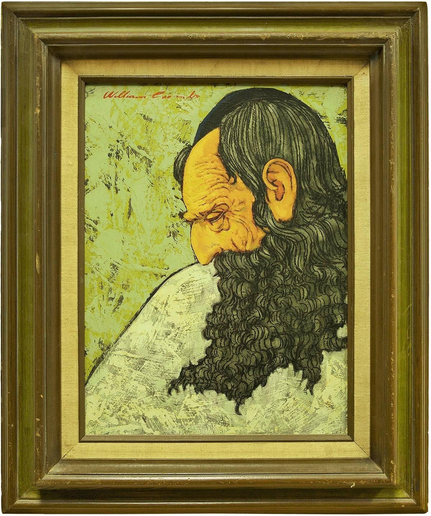 Portrait of a Rabbi Early 20th C. Judaica Painting