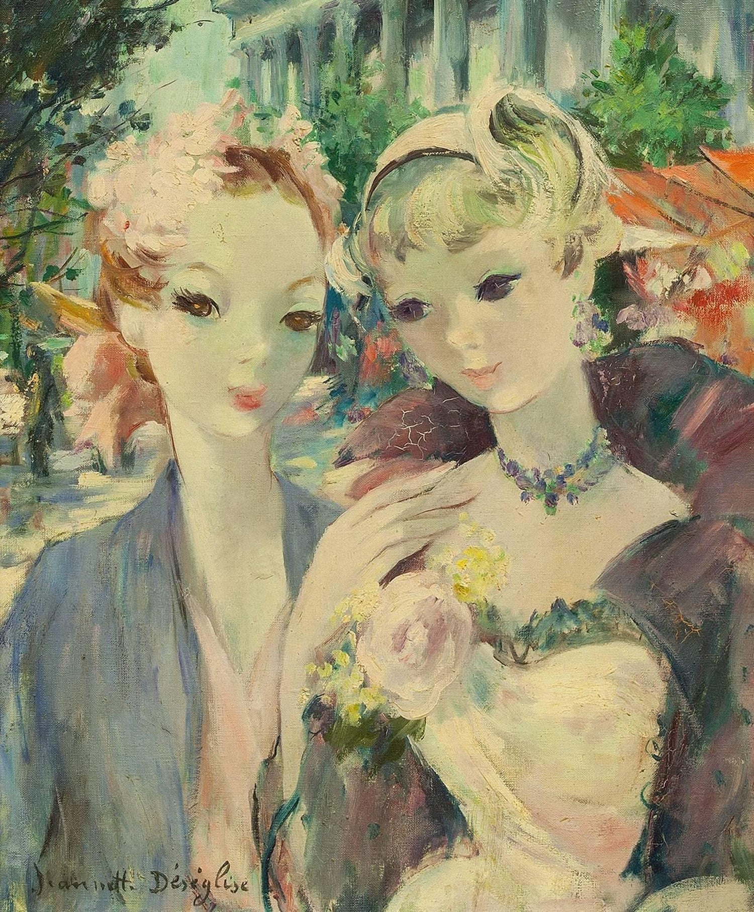 Parisian Beauties on the Boulevard, Post Impressionist French Painting