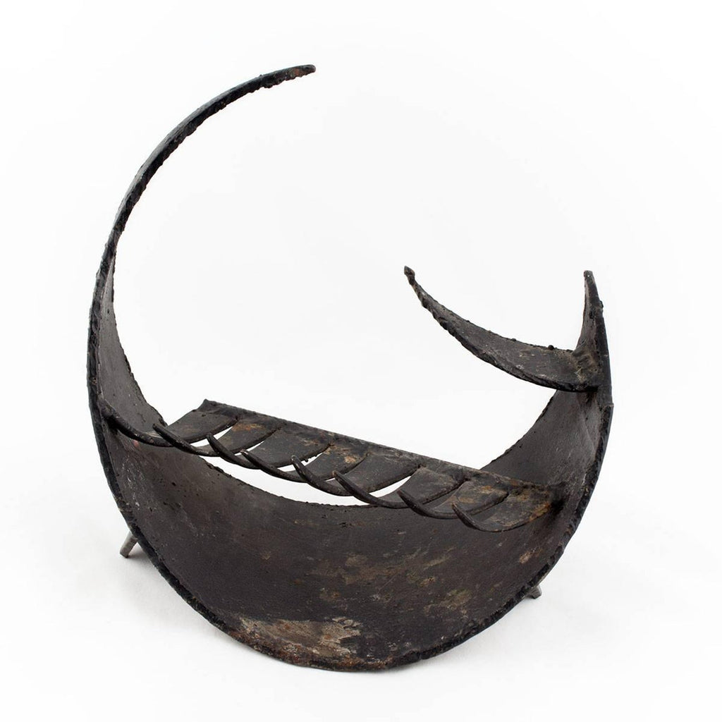 Abstract Mid Century Brutalist Hand Forged Iron Sculpture