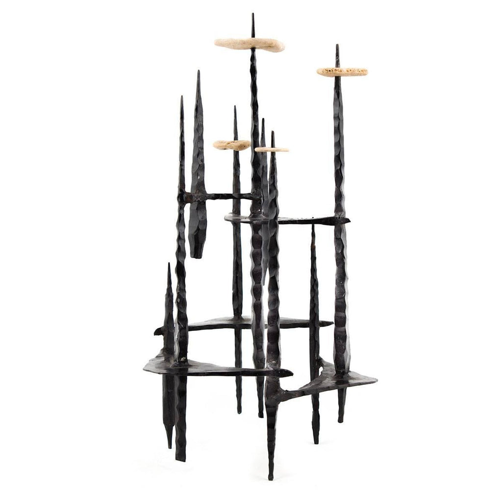 Mid Century Brutalist Iron, Stone Sculpture, Israeli Master David Palombo