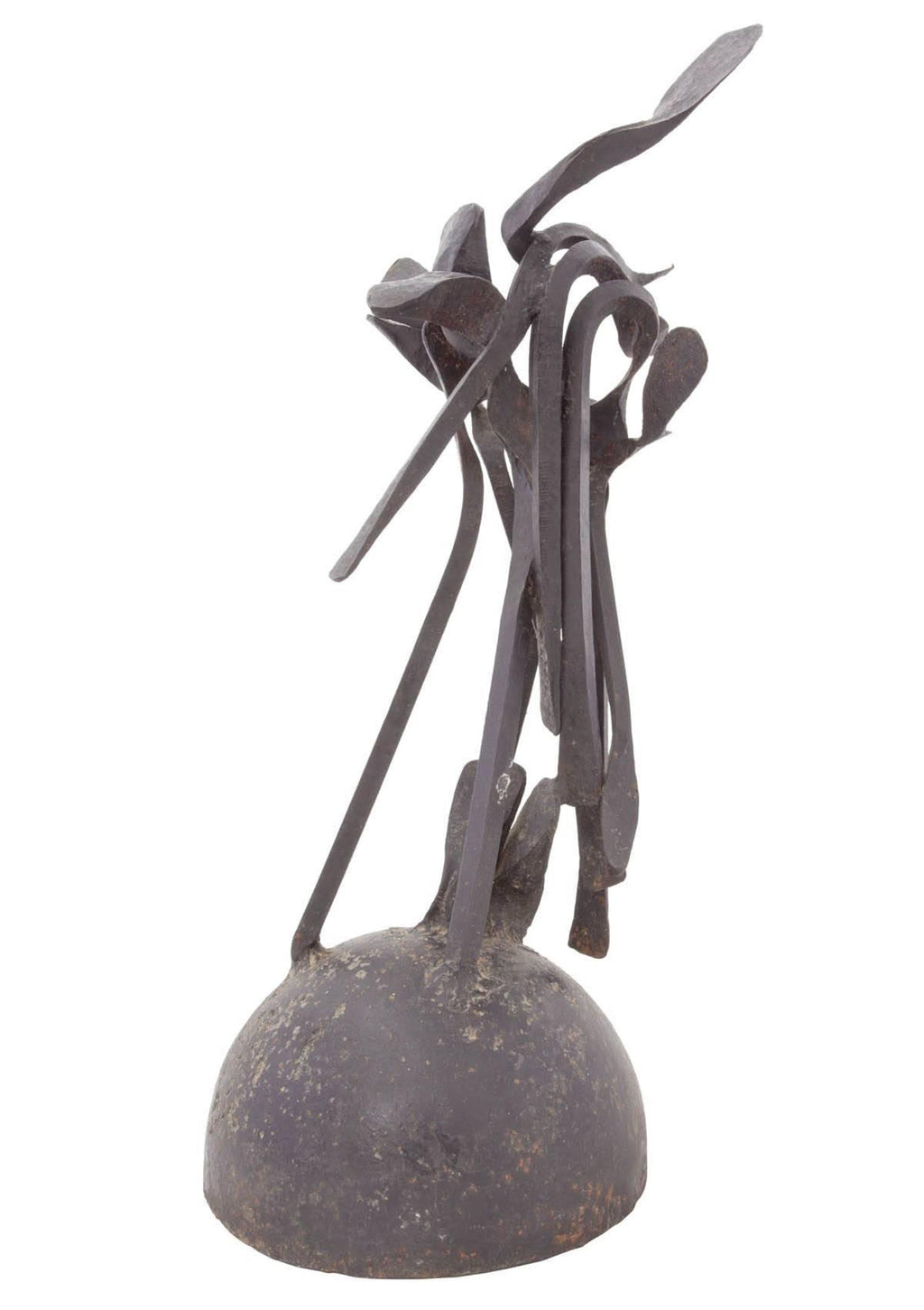 Abstract Mid Century Brutalist Hand Forged Iron Sculpture