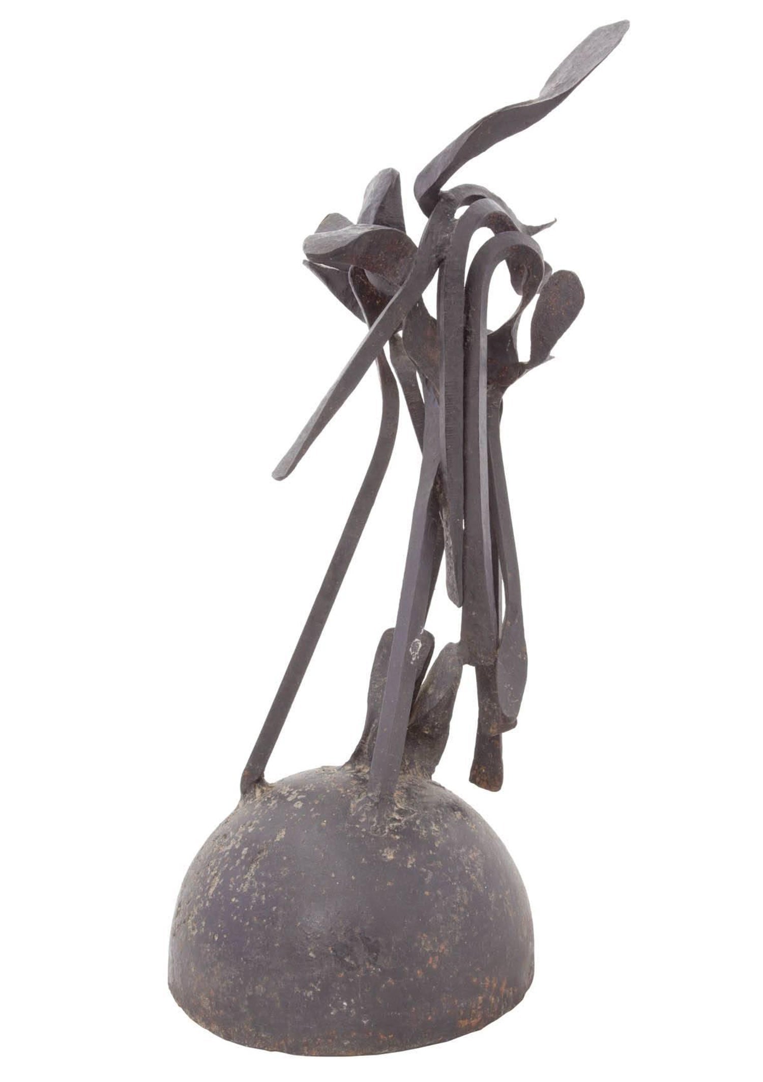 Abstract Mid Century Brutalist Hand Forged Iron Sculpture