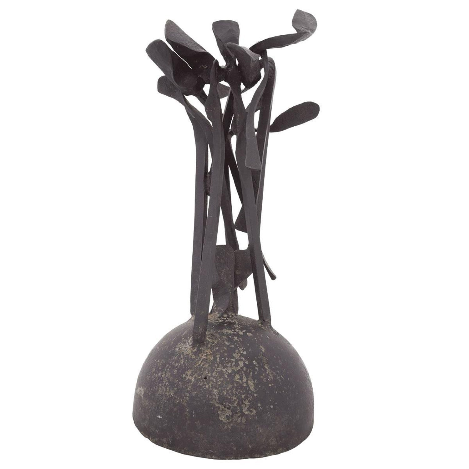 Abstract Mid Century Brutalist Hand Forged Iron Sculpture