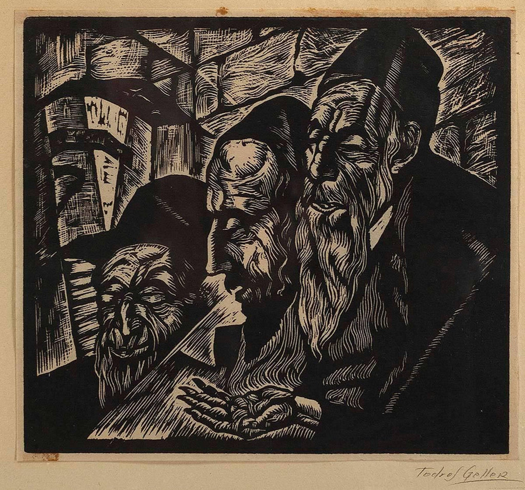 Jack Levine Modernist WPA Artist Ashkenazi Rabbi Etching Judaica Jewish Print
