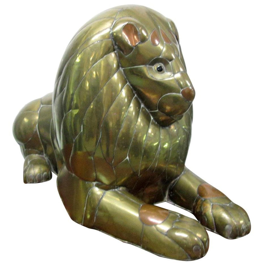 Lions Head Big Game Trophy Natural Sisal Fiber Sculpture Lion Anne Andersson Art