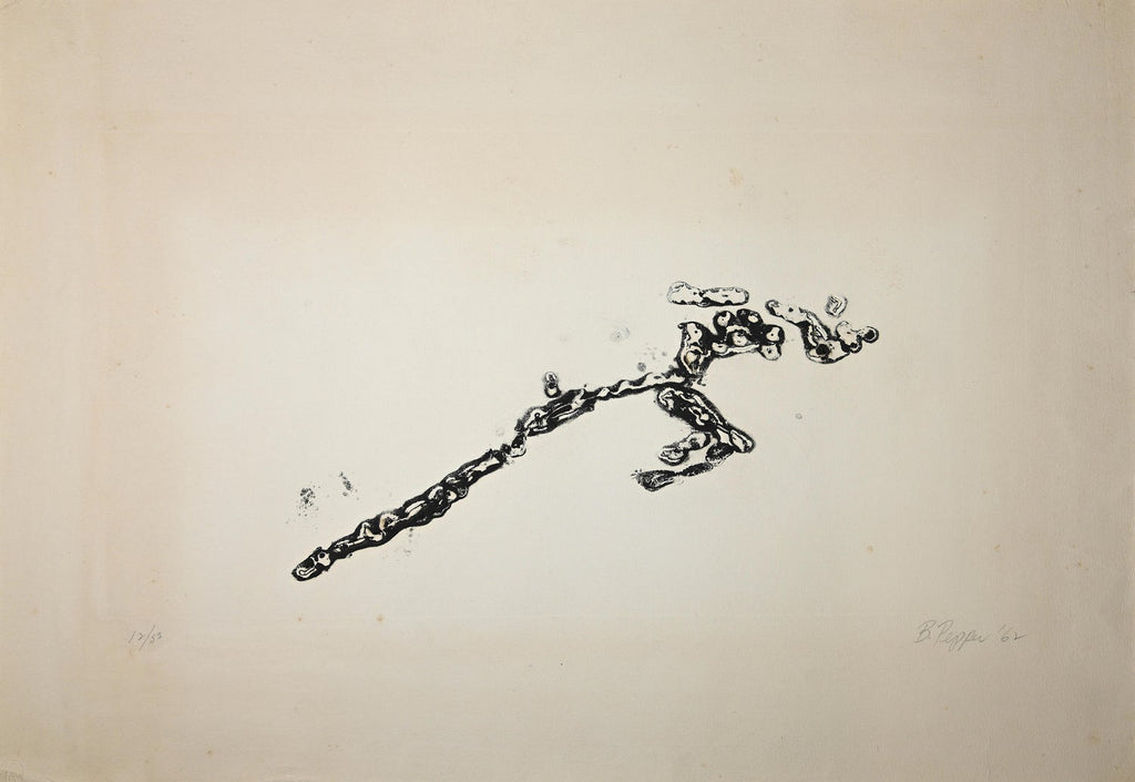 Falling Figure, American Modernist Abstract Etching