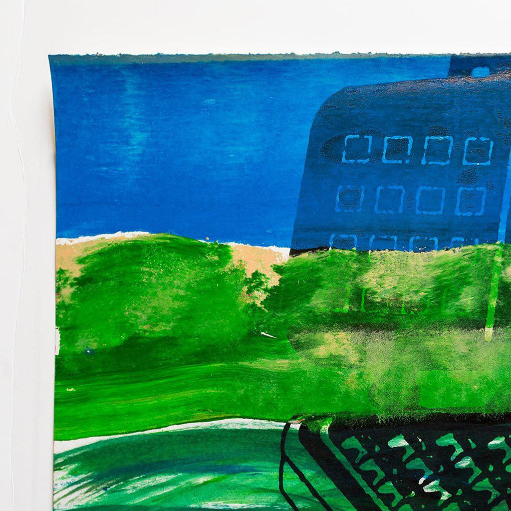Iain Baxter& "Deflecting Landscape" Conceptual Monoprint Painting