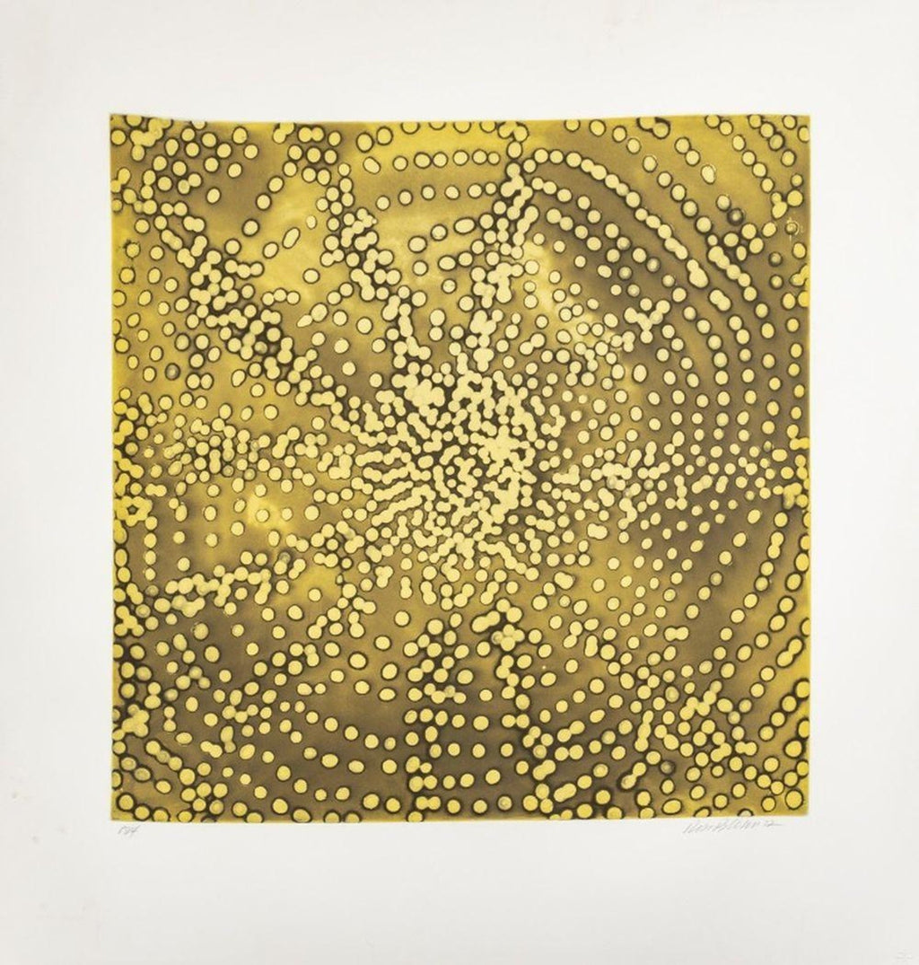 Abstract Aquatint Etching Ross Bleckner Zig Zag lines New York Artist D Loop