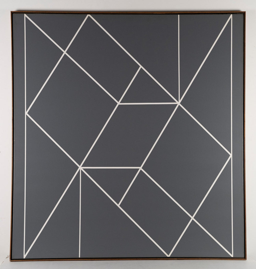 Stop Flats Night Stops Abstract Geometric Modernist Oil Painting W.C. Richardson