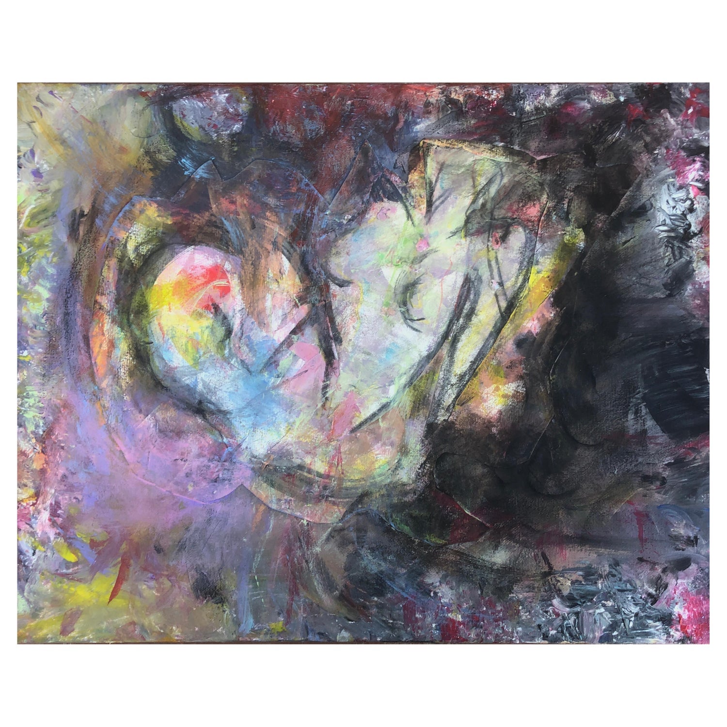 Mixed Media Contemporary 'Self Portrait from my Heart' Sculptured Painting