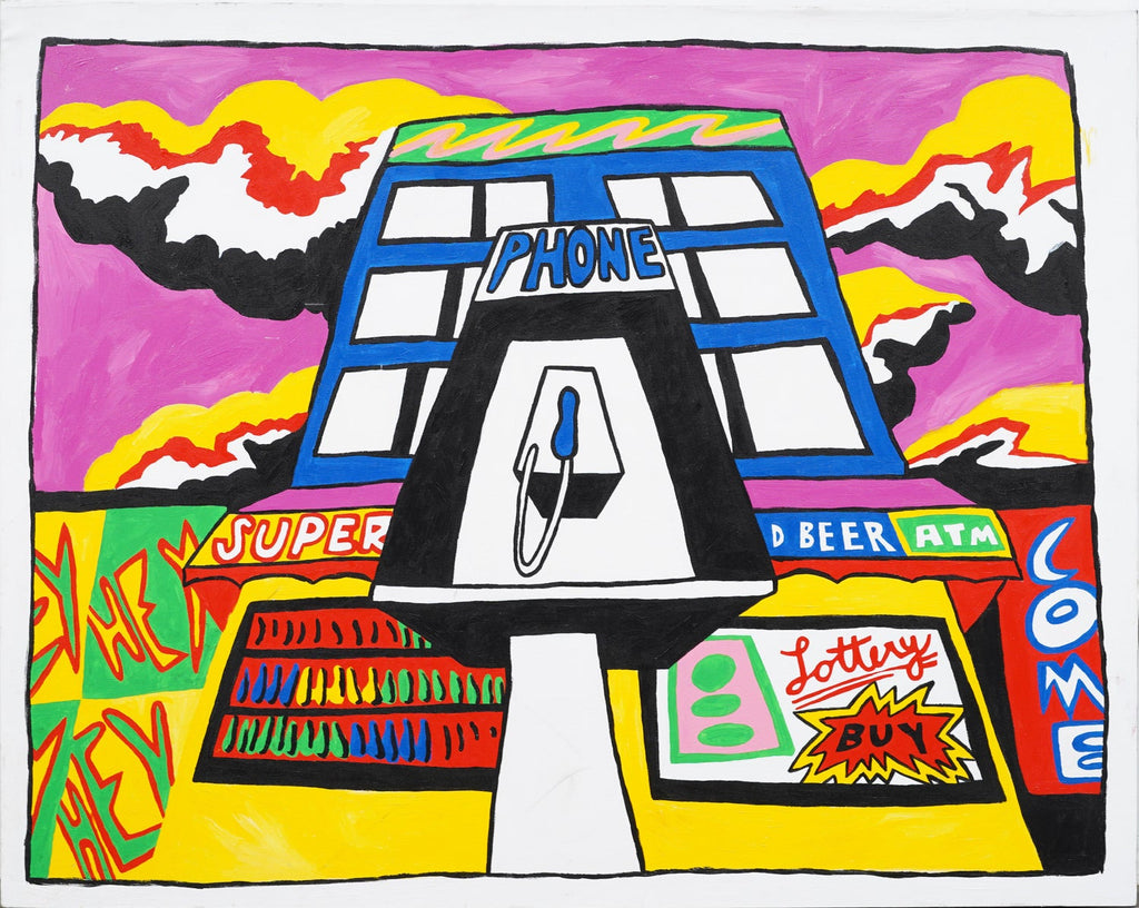 Bold Graphic Illustration Pop Art Image of Large Truck, Orignal Alkyd Painting