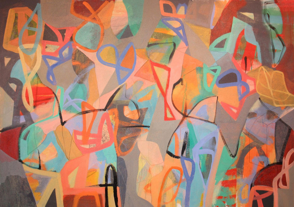 Pop Art Painting Dennis Hollingsworth LA Spanish Artist Post Modernist Abstract