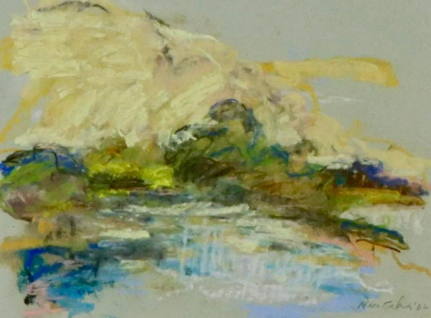 Large Abstract Landscape Pastel Drawing Painting San Francisco Artist, Megan #10