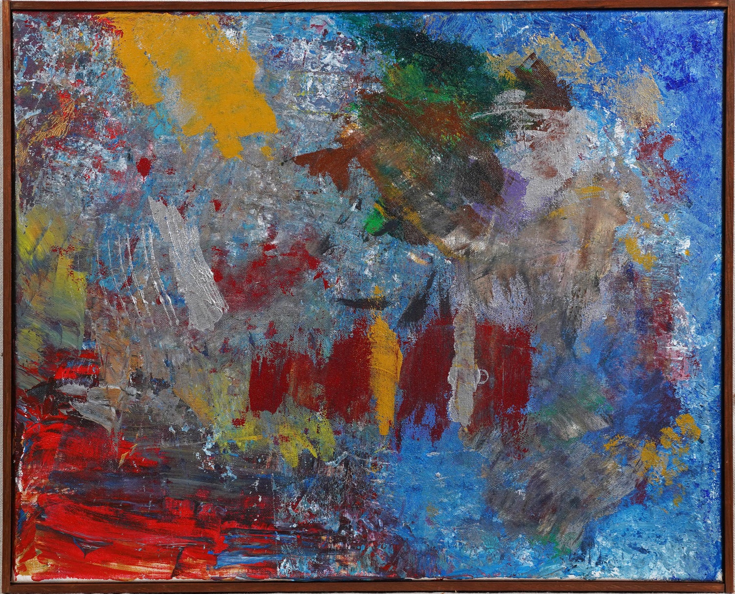 Bauhaus Moshe Raviv Moi Ver Abstract Oil Painting Lithuanian Israeli Modern