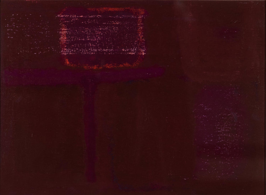 Abstract Color Field Red Purple Gradient Aquatint Etching California Minimalism
