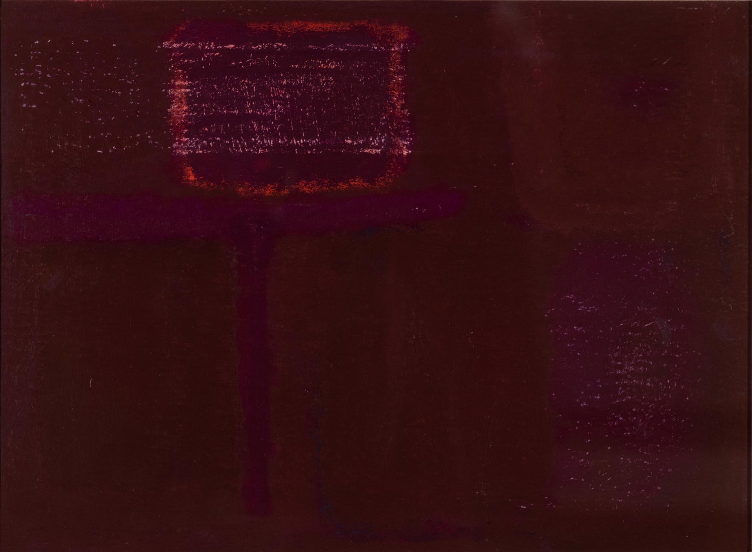 Abstract Color Field Red Purple Gradient Aquatint Etching California Minimalism