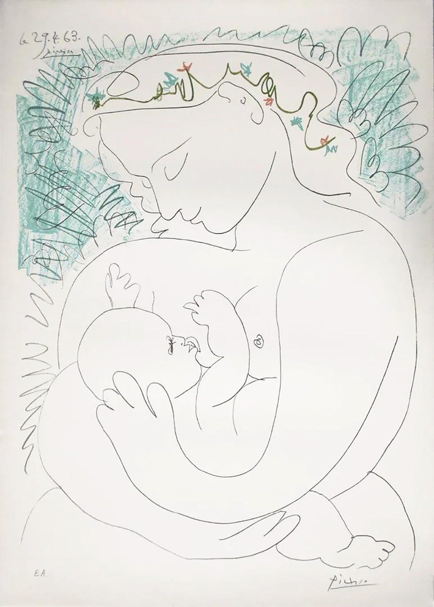 Silver Gelatin Photograph Hand Signed Photo Pablo Picasso w Baby Lucien Clergue
