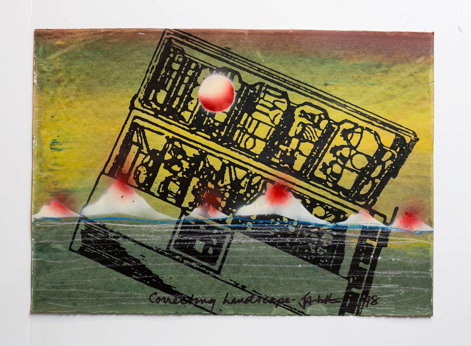 Iain Baxter& "Containing Landscape" Conceptual Monoprint Painting