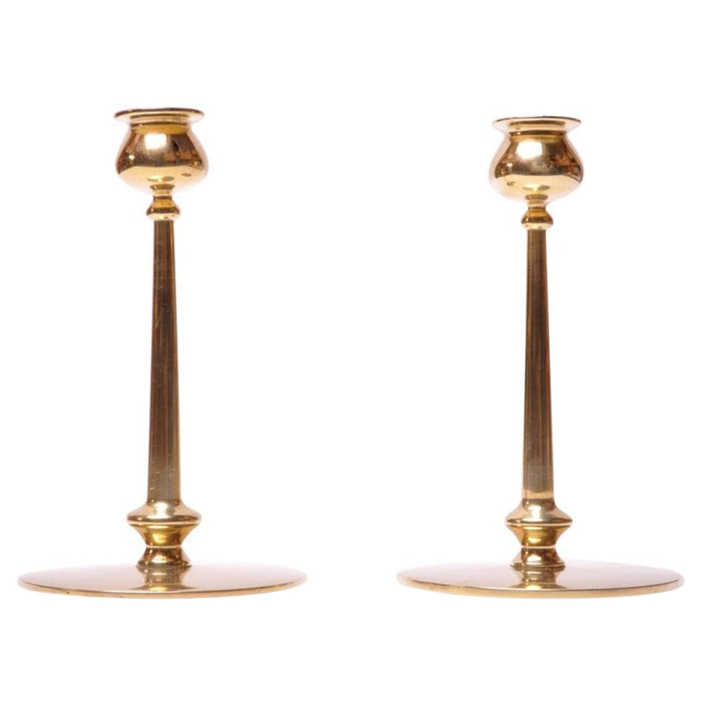 French Gilt Gold Sculpture Sputnik Space Age Post Modern Pair Candlesticks