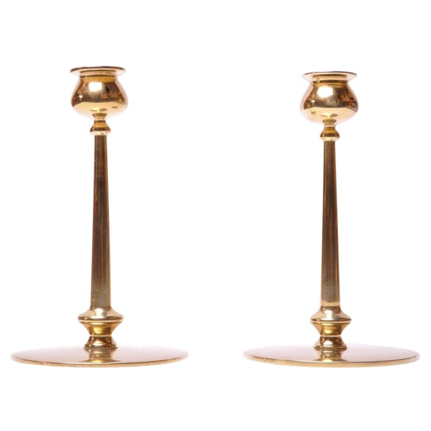 French Gilt Gold Sculpture Sputnik Space Age Post Modern Pair Candlesticks