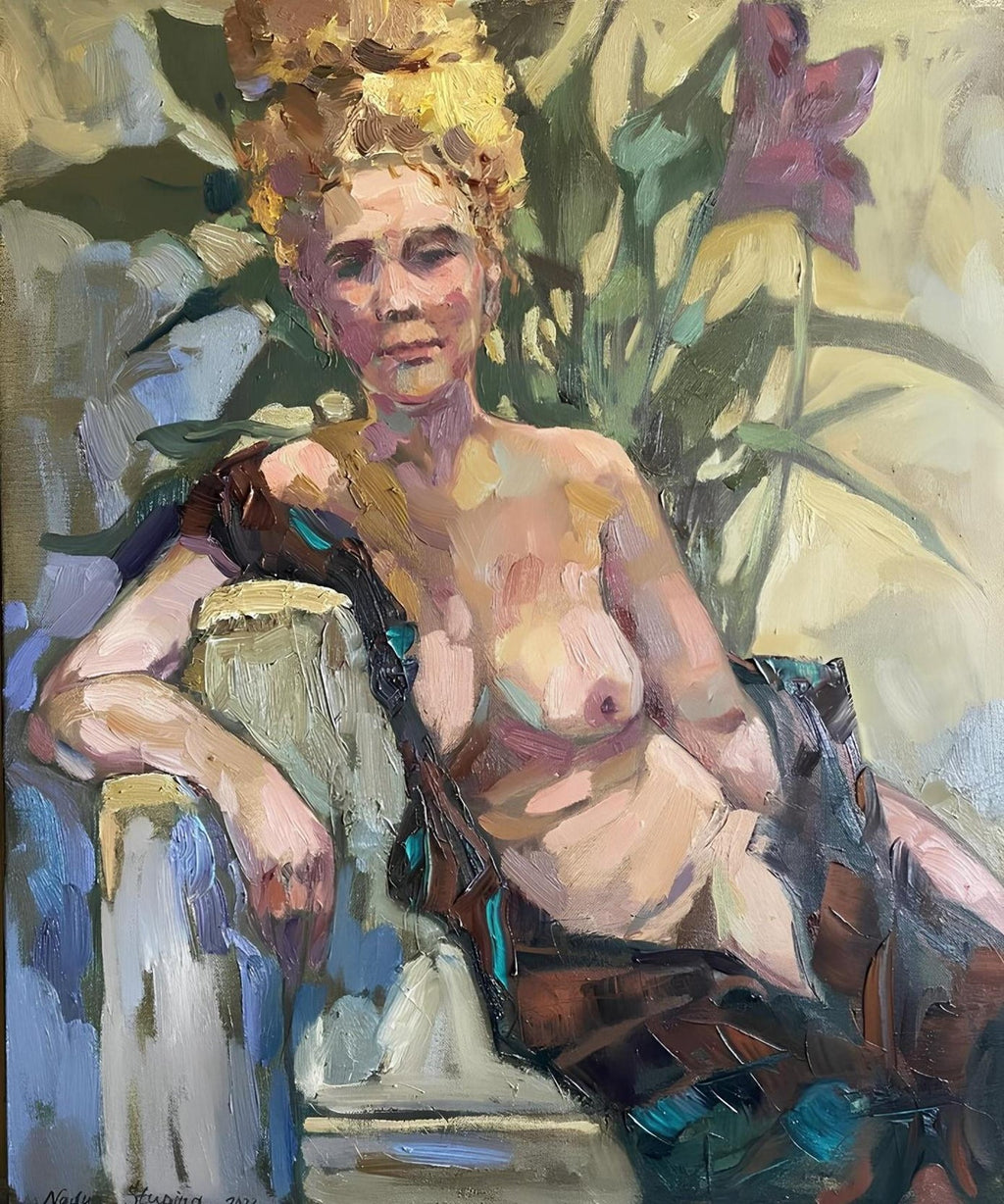 Large Post Impressionist Fauvist Art French Oil Painting Dancer Urbain Huchet