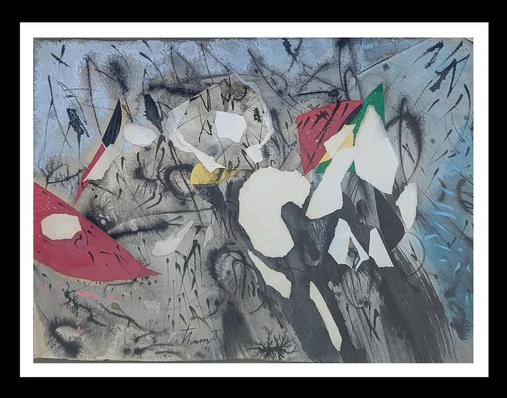 Spanish Pop Art Catalan Mixed Media Torn Paper Collage Painting Jori Prat Pons