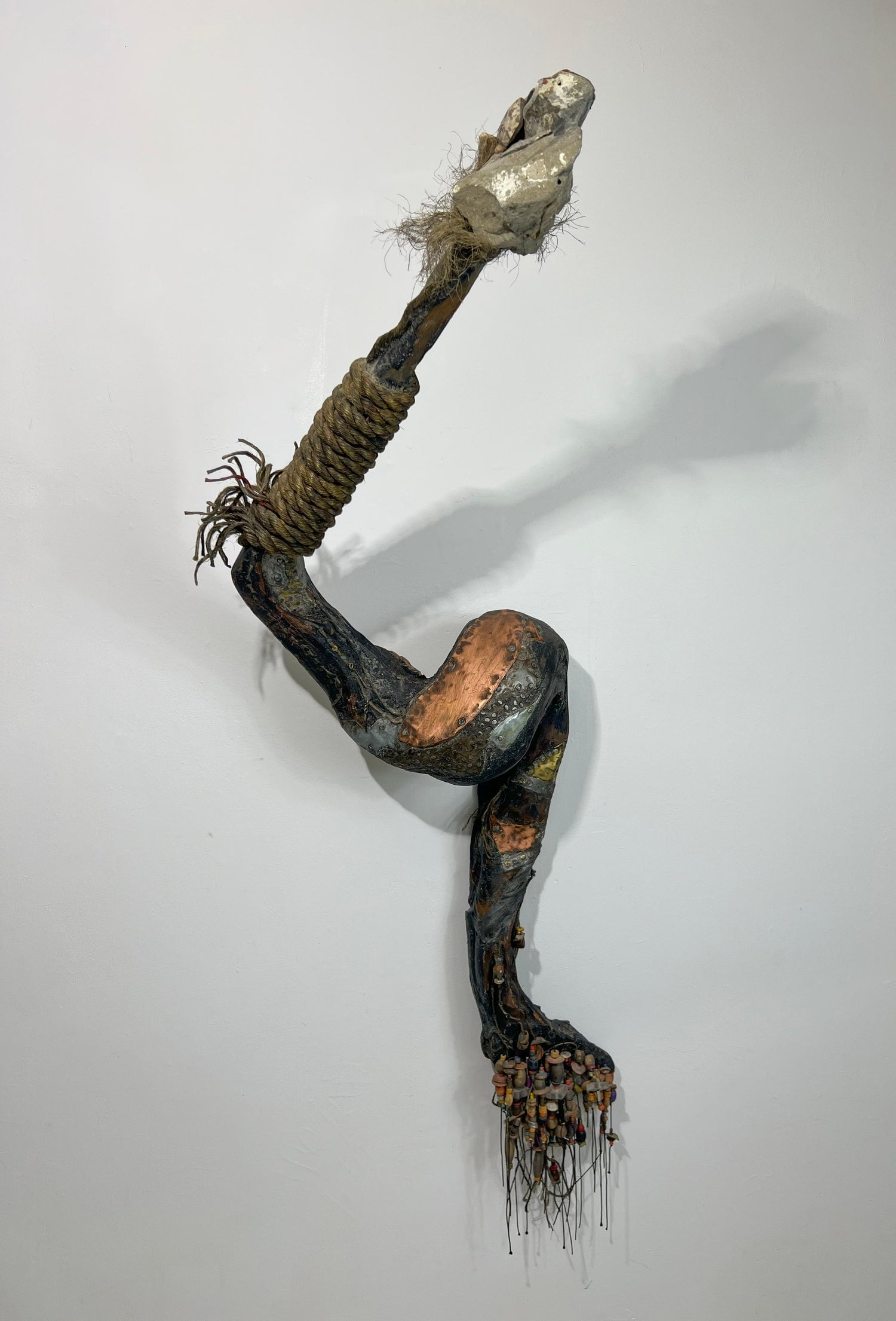 Mixed Media Contemporary 'Self Portrait from my Heart' Sculptured Painting