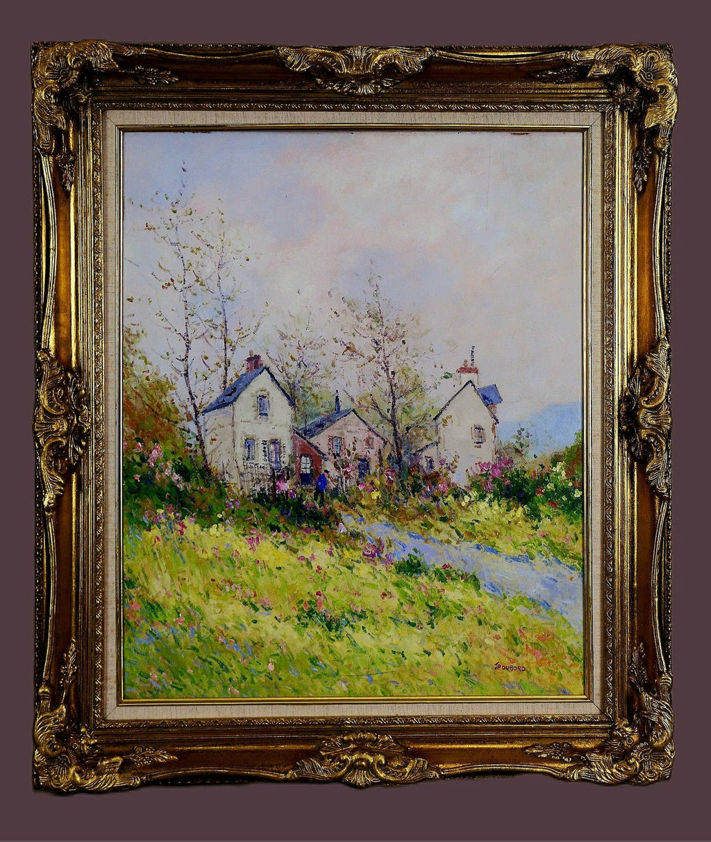 Large French Oil Painting Chateau Jacques Eitel