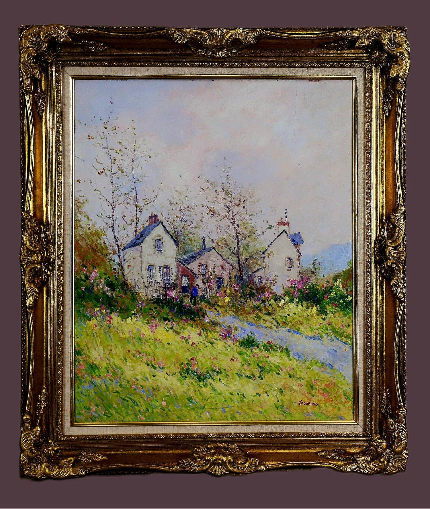 Large French Oil Painting Chateau Jacques Eitel