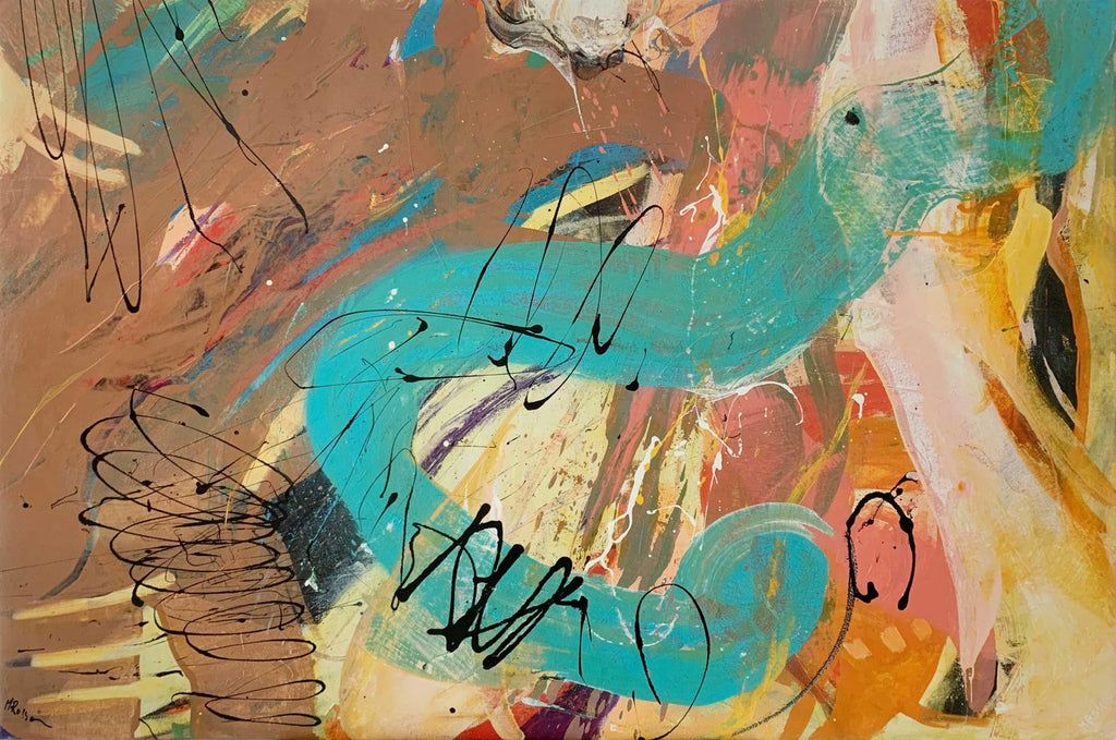 Japanese Modern Abstract 'Some Things of Value' Oil Painting