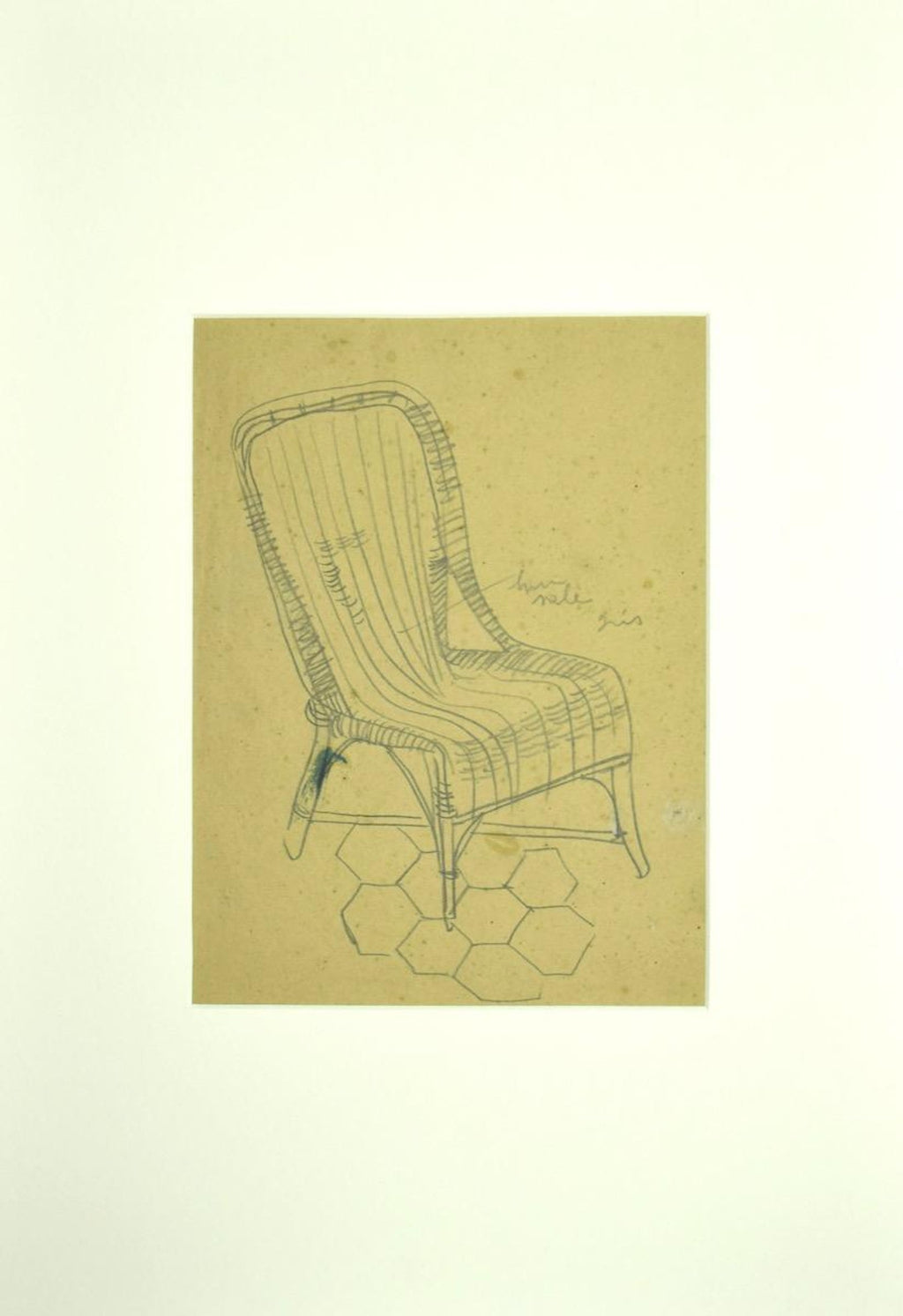 Monotype Print Painting Garden Scene Table Chair Joseph Solman American Art WPA