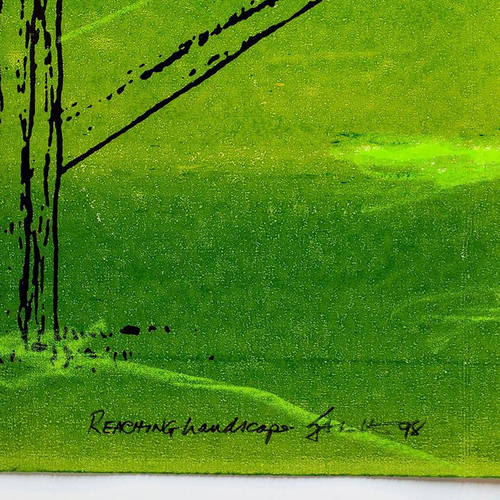Iain Baxter& "Reaching Landscape" Conceptual Monoprint Painting