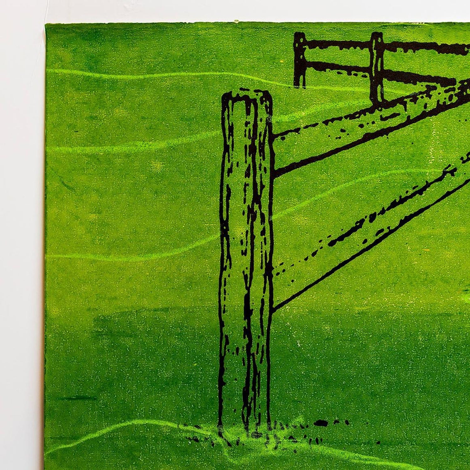 Iain Baxter& "Reaching Landscape" Conceptual Monoprint Painting
