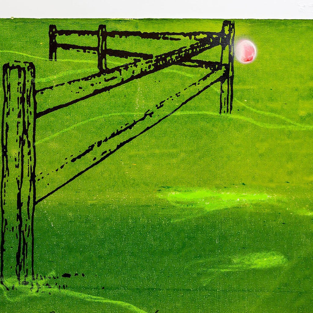 Iain Baxter& "Reaching Landscape" Conceptual Monoprint Painting