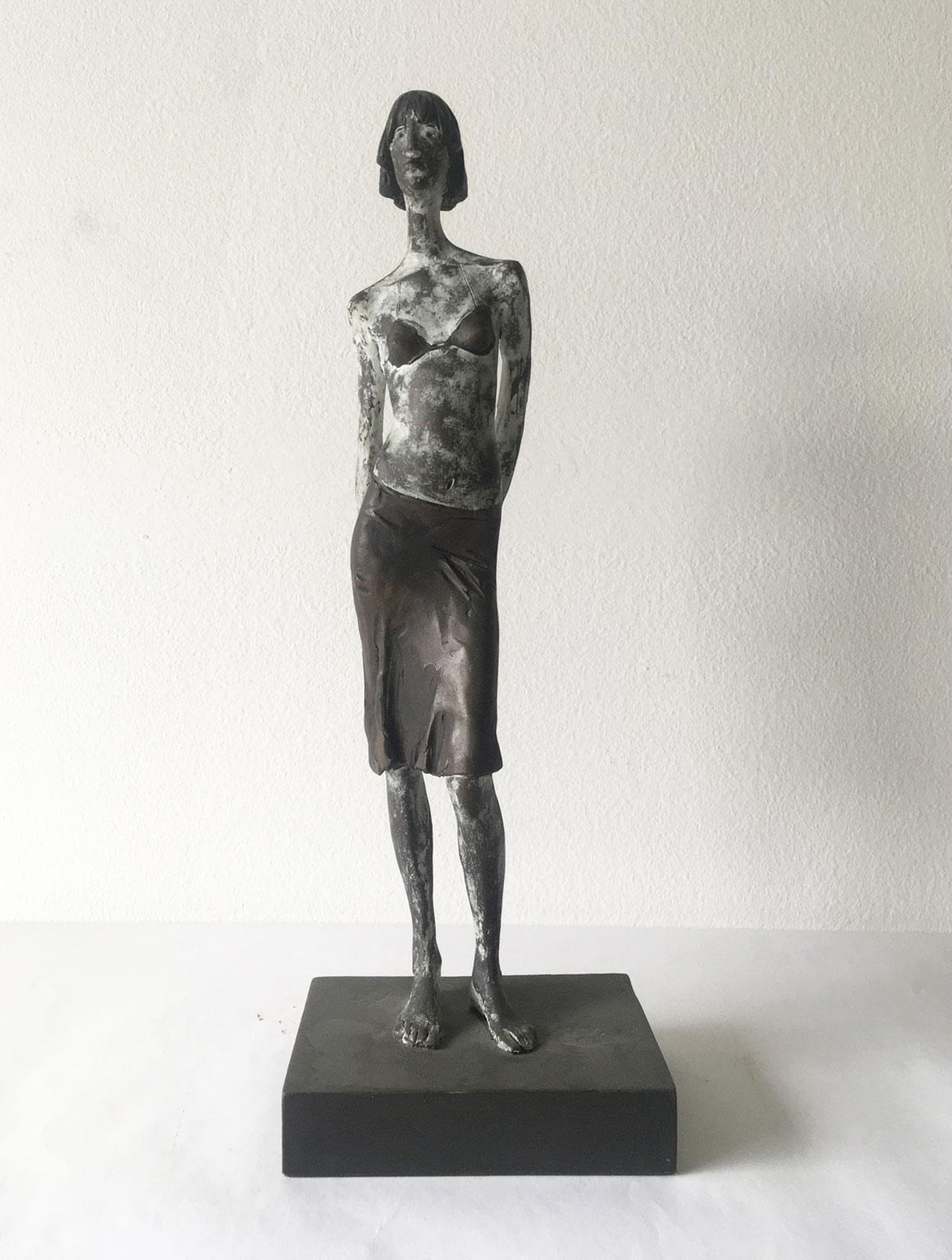 Marc Sijan Hyperrealist Contemporary Plaster Sculpture Woman and Champagne Glass
