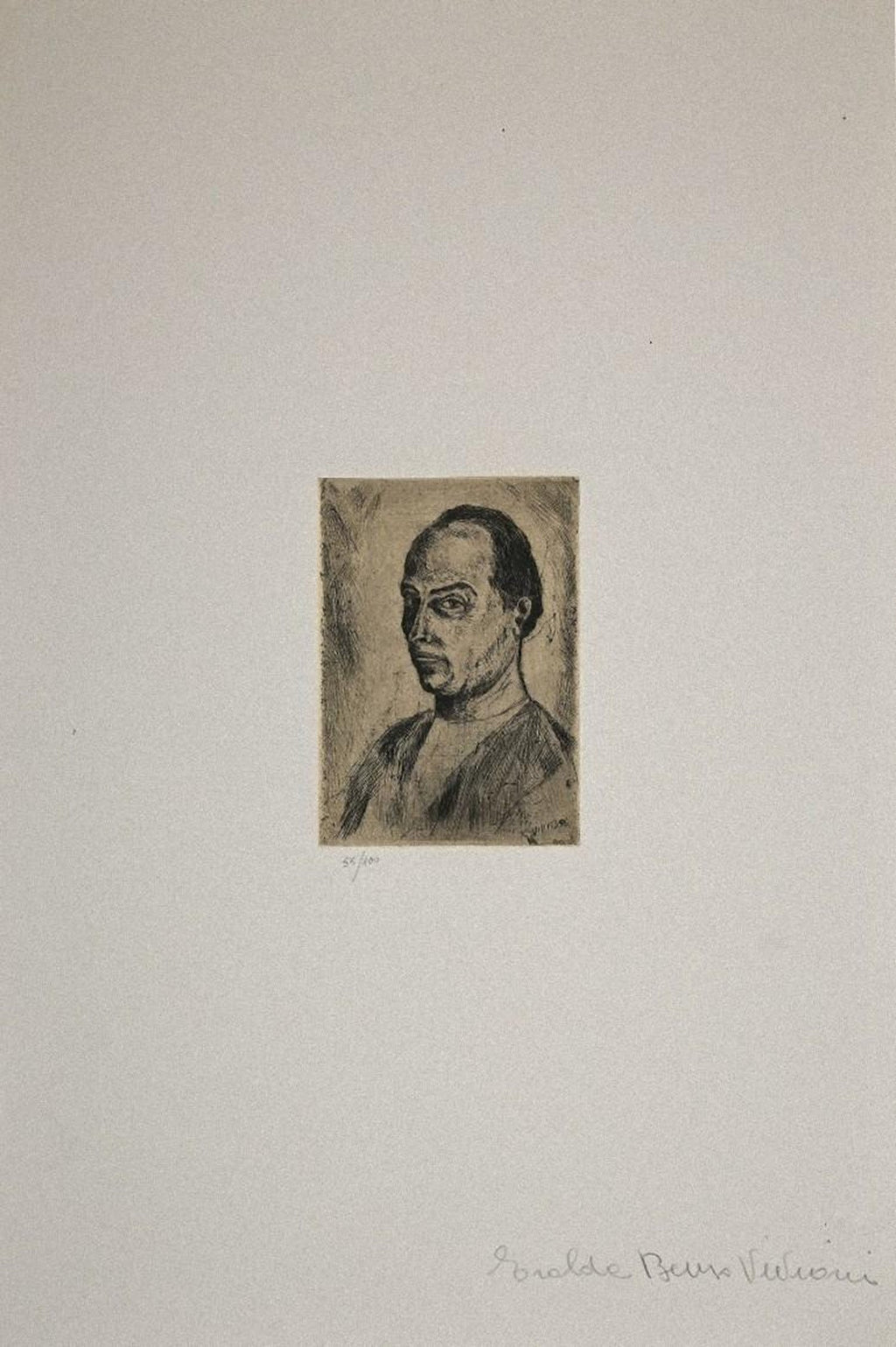 Large Format American Pop Art Portrait Aquatint Etching Walter George Segal 1987