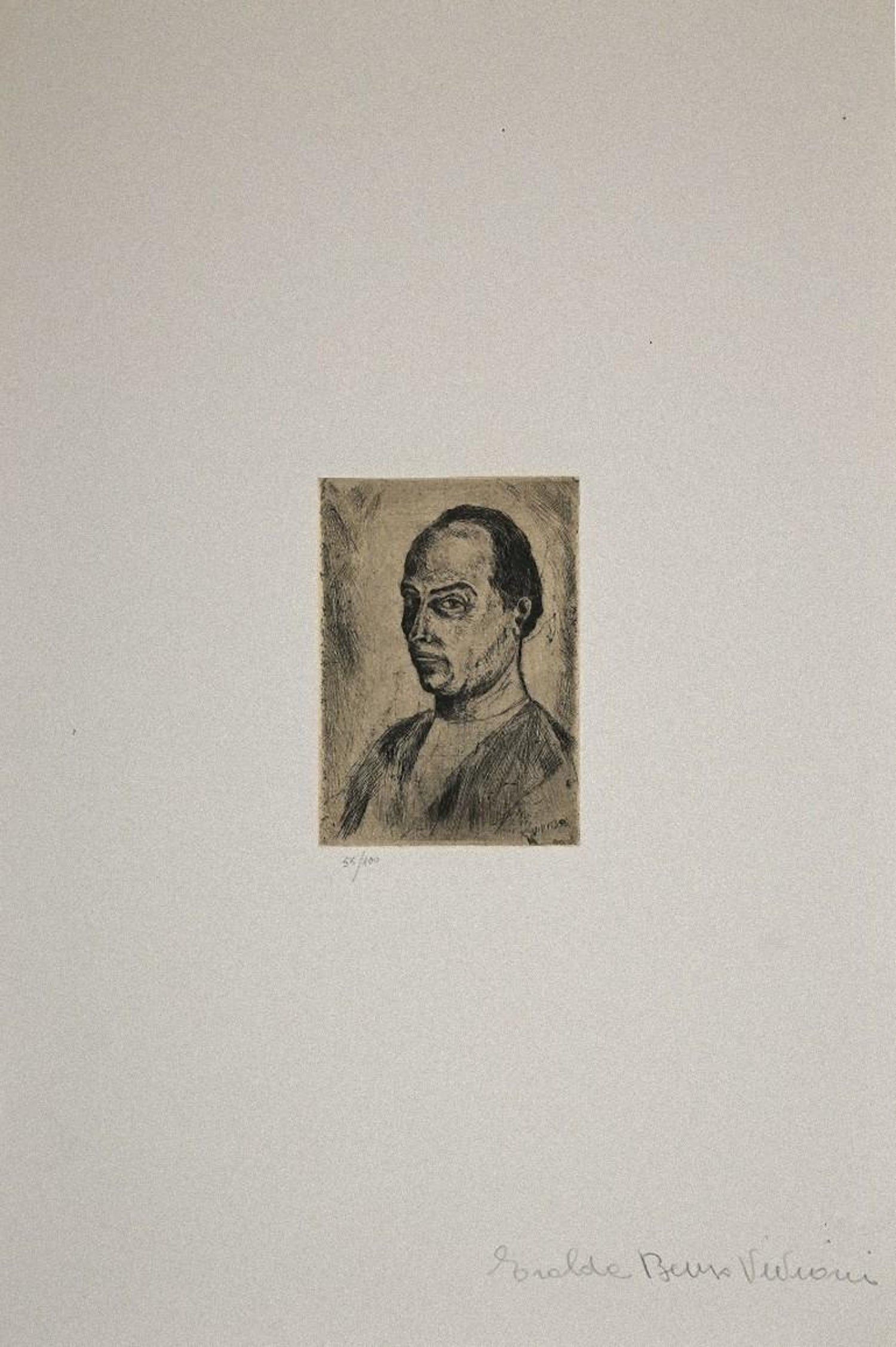 Large Format American Pop Art Portrait Aquatint Etching Walter George Segal 1987